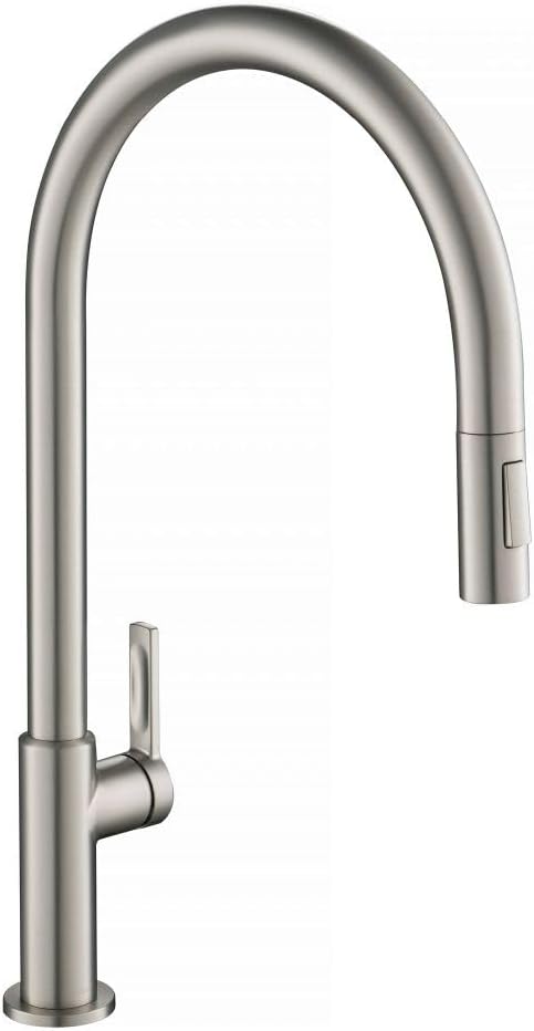 KRAUS Oletto High-Arc Tall Single Handle Pull-Down Kitchen Faucet in Spot Free Stainless Steel, Height 20 3/8 inch, KPF-2821SFS