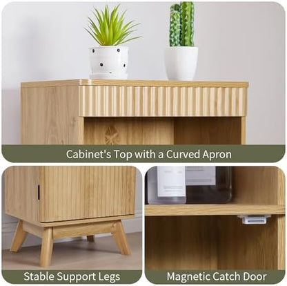 Bifins Natural 68" Tall Bathroom Storage Cabinet,15.7" Width