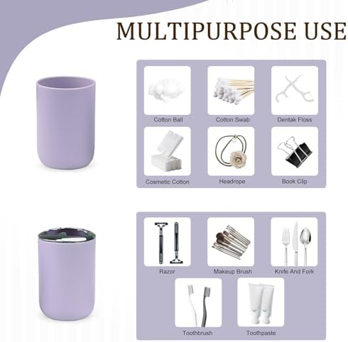 CERBIOR Bathroom Accessories Set 6 Piece Bath Ensemble,Purple