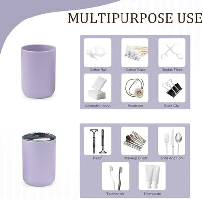 CERBIOR Bathroom Accessories Set 6 Piece Bath Ensemble,Purple