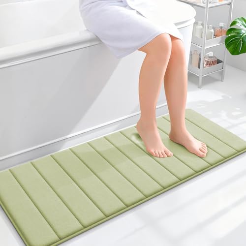 OLANLY Memory Foam Long Bathroom Rugs Runner 47x17, Super Soft Absorbent