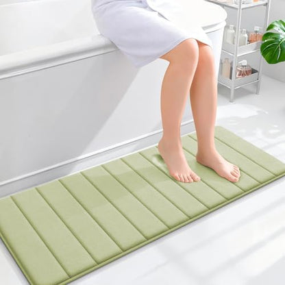 OLANLY Memory Foam Long Bathroom Rugs Runner 47x17, Super Soft Absorbent