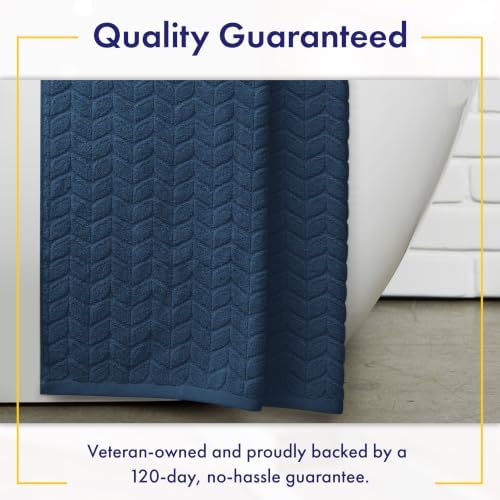 Alusa Home Ultra Soft & Stylish 700 GSM Luxury Bath Sheets | Pack of 2 | Extra Large 35x70 Inches | 100% Zero-Twist, Long-Staple Cotton | Remarkably Absorbent (Navy Blue)