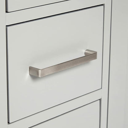 ARIEL Cambridge 42-inch Bathroom Vanity with Sink,Solid Wood, 1.5-inch Italian Carrara Marble Countertop, Single Rectangular Porcelain Sink, 2 Soft Closing Doors, 9 Dovetail Drawers, Grey