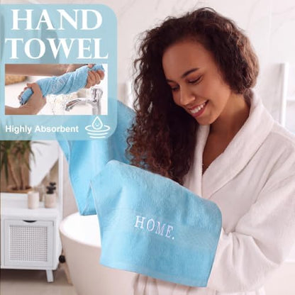 Hahafelt Decorative Bathroom Towel Set, Sky Blue