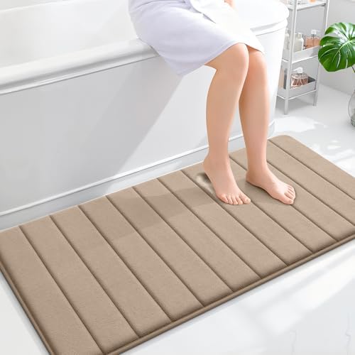 OLANLY Memory Foam Long Bathroom Rugs Runner 47x24, Super Soft Absorbent
