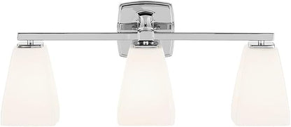 Kichler Marant 21.25" 3-Light Vanity Light with Opal Glass in Chrome, for Bathroom, Powder Room, Over Mirror, (21.25" W x 9.5" H), 55216CH