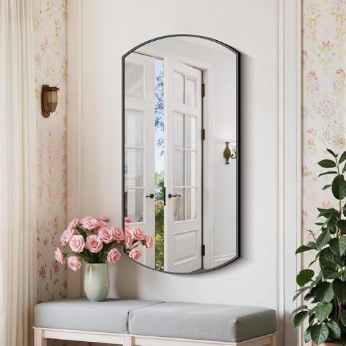 COFENY Bathroom Mirror, 20x40 Inch Black Oval Wall Mounted Mirror with Thin Metal Frame, Modern Bathroom Vanity Mirrors for Over Sink, Entryway, Living Room, Bedroom