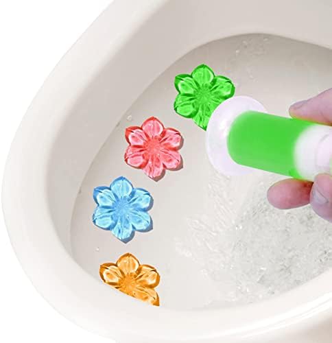 Simple Life Toilet Gel Stamp – Fresh Flower Scent, Anti-Limescale Toilet Cleaner Gel, Deodorizing & Long-Lasting Freshness, 64 Stamps, Variety Pack