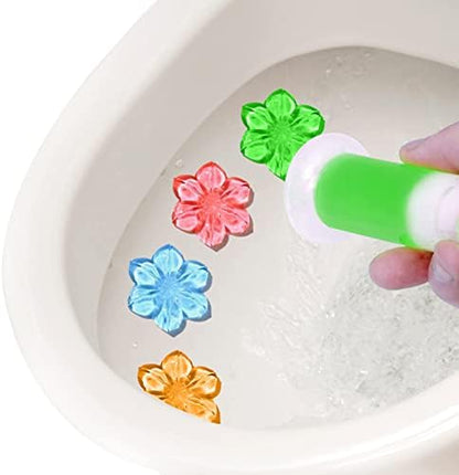 Simple Life Toilet Gel Stamp – Fresh Flower Scent, Anti-Limescale Toilet Cleaner Gel, Deodorizing & Long-Lasting Freshness, 64 Stamps, Variety Pack