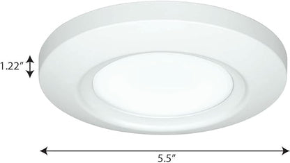 Progress Lighting 5-1/2" Emblem Collection Surface Mount LED, Aluminum in White