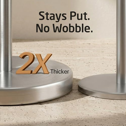 KES 26" Tall Toilet Paper Holder Stand with Weighted Base, Brushed Finish