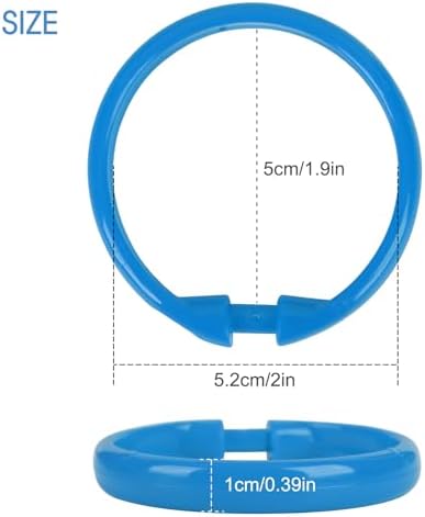 Colorful Shower Curtain Hooks - 12 Pcs Circular Plastic Shower Curtain Rings for Bathroom - O Shaped Rainbow Color Shower Hooks Rings for Shower Curtain Rod