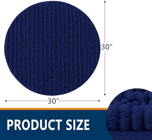 Smiry Bathroom Rugs Round 30X30, Extra Soft Rubber Backing Bath Mats
