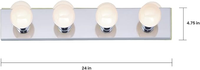 Nuvo Lighting SF77/193 4-Light Bathroom Vanity Light Bar, 24-Inches, 100 Watts/120 Volts (Polished Chrome)