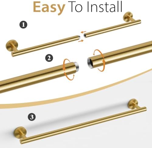 24 Inch Gold Towel Bar for Bathroom Wall Mounted,SUS304 Stainless Steel
