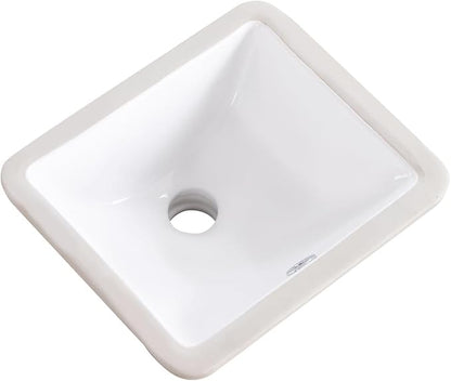 12 Inch Small Undermount Bathroom Sink White Ceramic Rectangular Under Counter Bathroom Sink for Cabinet Porcelain Vanity Sinks,Overflow Type (12"x10.6")