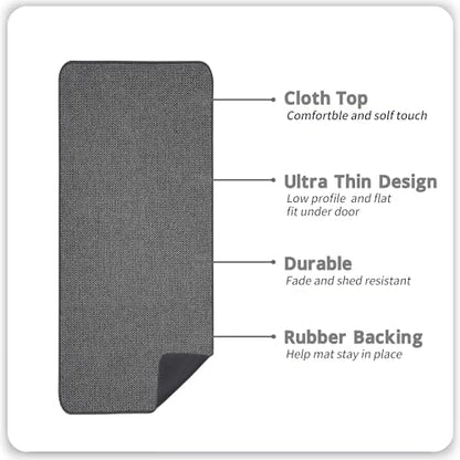 Bosap Bath Mat,Ultra Thin Bathroom Runner Rugs,Large Bath Mats for Bathroom,Quick Dry,Non-Slip,Machine Washable,Low Pile,Bath Rug,Shower Outside,Sink,Home Decor Accessories.Dark Grey,2'x5'（24x60inch）