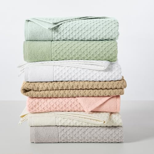 Great Bay Home Oversized Bath Sheets - 100% Cotton 2 Pack 68x35 Extra Large Towel - Absorbent, Durable, Quick-Dry Towels for Bathroom (Light Grey)