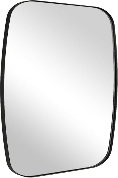 Black Oblong Mirror, 36x40 Inch Black Oval Mirror for Bathroom with Stainless Steel Metal Frame, Wall Mouned for Bathroom, Living Room, Entryway