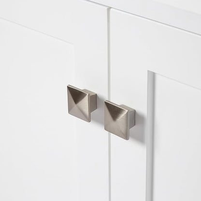 ARIEL Cambridge 36-inch Bathroom Vanity Base Cabinet,Solid Wood, 2 Soft Closing Doors, 5 Dovetail Drawers, White