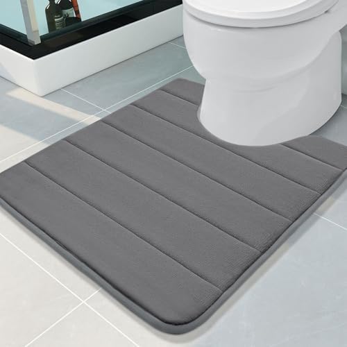 Buganda Memory Foam U-Shaped Toilet Rugs 24 x 20, Absorbent Bathroom mat