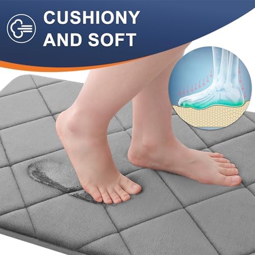 OLANLY Memory Foam Toilet Rugs U-Shaped 24x20, Ultra Soft and Absorbent