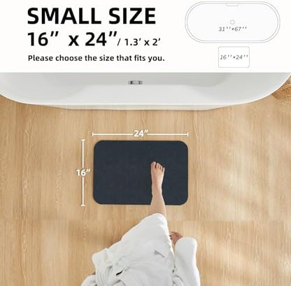 TYUU Thin Bath Mat, Small Bathroom Rugs Non Slip Washable, 16x24 Navy Blue