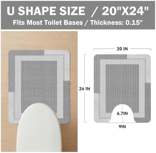 YDKGL Toilet Rugs U Shaped Non Slip Bath Mat Toilet Mats for Bathroom