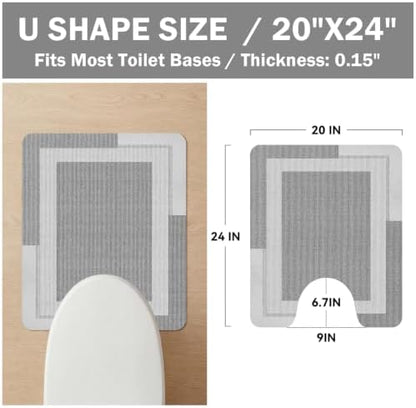 YDKGL Toilet Rugs U Shaped Non Slip Bath Mat Toilet Mats for Bathroom