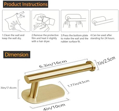 JOPOFI Toilet Paper Holder - Adhesive Toilet Paper Holder - Brushed Gold