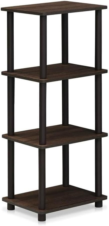 FURINNO Turn-N-Tube Shelf, 3 Space, Walnut/Brown