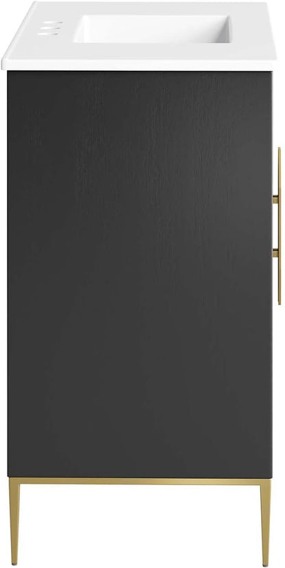 Modway Awaken Bathroom Vanity Cabinet, 36", White Black