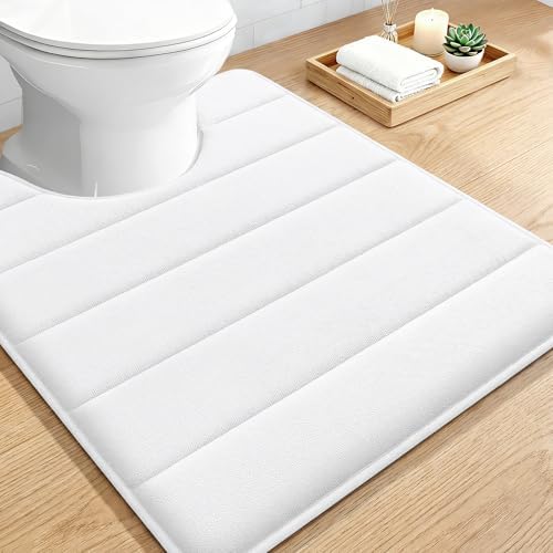 OLANLY Memory Foam Toilet Rugs U Shaped 24x20, Super Soft and Absorbent