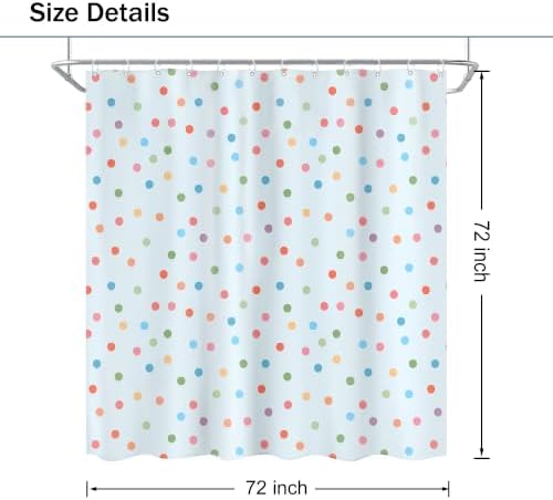 Polka Dot Shower Curtain Blue Pastel Modern Abstract Bathroom Curtain Sets