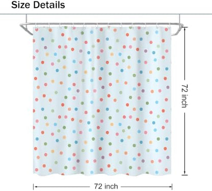 Polka Dot Shower Curtain Blue Pastel Modern Abstract Bathroom Curtain Sets