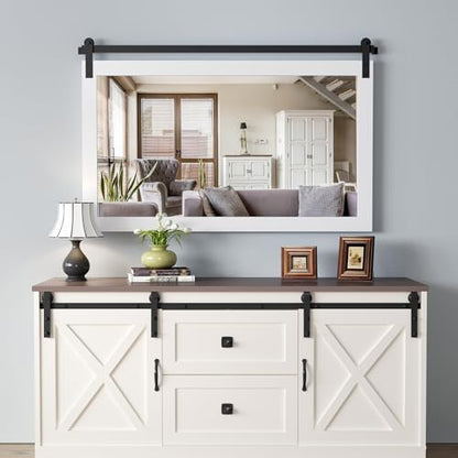 COGOOD Farmhouse Bathroom Mirrors for Over Sink - 30 x 45 Pure White