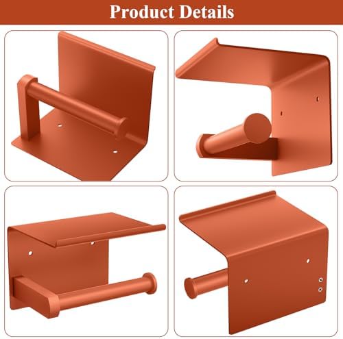 Toilet Paper Holder with Shelf Wall Mounted Toilet Paper Roll Dispenser