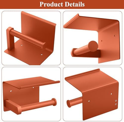 Toilet Paper Holder with Shelf Wall Mounted Toilet Paper Roll Dispenser