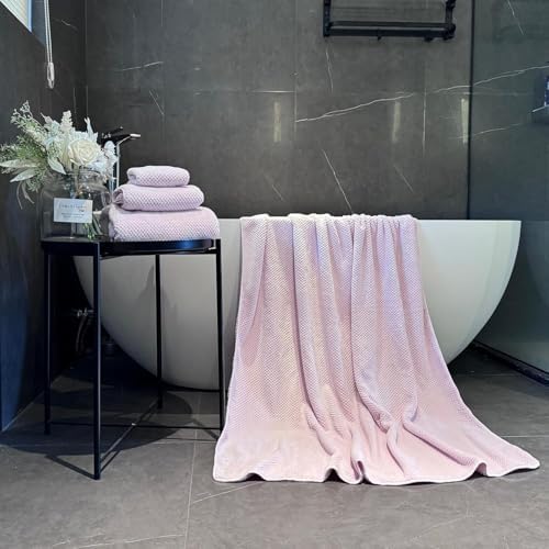 2-Pack Microfiber Bath Towels (27x54 Inches) - Ultra Soft & Quick Dry, 3X Absorbency, Lightweight for Gym, Yoga, Travel & Spa - Perfect for Home, Fitness & Post-Workout,(Purple)