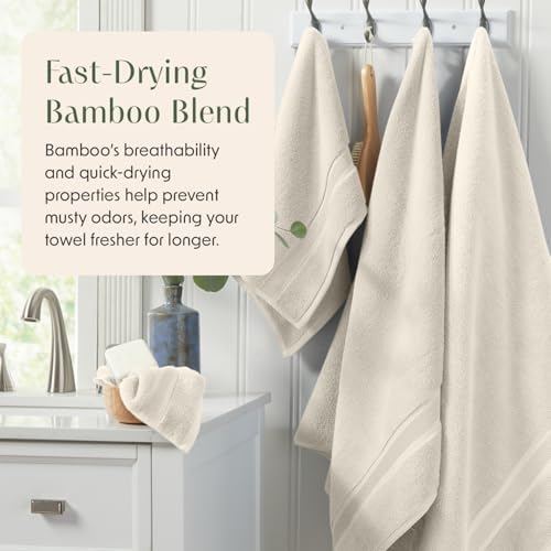 Luxury Bamboo Rayon Oversized Bath Towel Set | 2-Pack | Ultra Soft | Beige