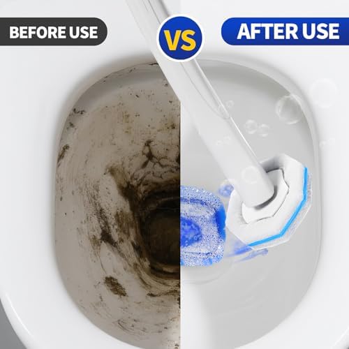 60PCS Toilet Bowl Cleaner Wand Refills Compatible with CLOROX. Disposable Toilet Brush Refills. Bathroom Cleaning. Disposable Toilet Bowl. High-Density Disposable Toilet Brush Scrubber