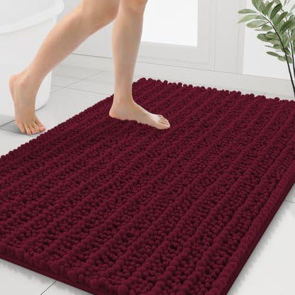 Smiry Bathroom Rugs 40X32, Extra Soft Rubber Backing Chenille Bath Mats