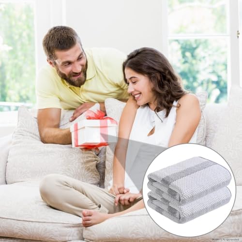 Microfiber Bath Towels Set of 2, 27 x 55 Inches Large Quick Dry Bath Towels, Super Absorbent Soft Striped Shower Towels, Lint Free Lightweight Towels for Bathroom, Travel, Spa, Beach