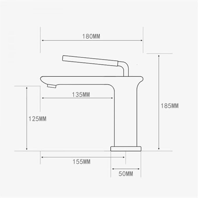 Bathroom Faucet Brushed Gold Brass Basin Cold and Hot Water Mixer Sink Tap-Black Tall(Chrome Short)