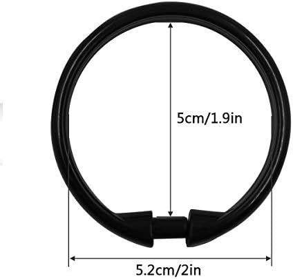 Black Shower Curtain Hooks Rings, 12 Pcs Circular Plastic Shower Curtain Rings for Bathroom, Plastic Shower Curtain Hooks for Shower Curtain Rod, Black Shower Hooks Rings for Shower Curtain