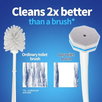 60pc Refills Disposable Toilet mats Brush Cleaning System, Toilet Cleaning Brush, 60 Replacement Brush Heads, No Handle or Base，Toliet Refills,Toilet Bowl Clean Refill Pads,Toilet Scrubber Refill