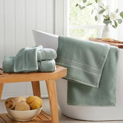 Luxury Bamboo Rayon Oversized Bath Towel Set | 2-Pack | Soft | Eucalyptus