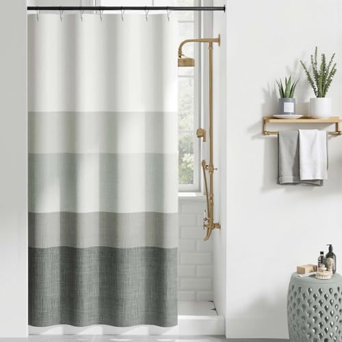 jinchan Ombre Cloudy Grey Shower Curtain for Bathroom 36x72 Inch 7 Hooks