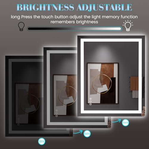 JISOSO LED Bathroom Mirror, Bathroom Vanity Mirror, 30"x36"